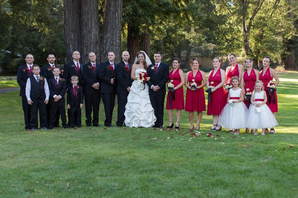 Wedding party on the lawn at Big Basin Country Club
